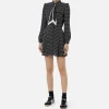 Miniabito in georgette stampa rombo con foulard