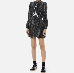 Miniabito in georgette stampa rombo con foulard