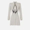 Miniabito in georgette stampa rombo con foulard