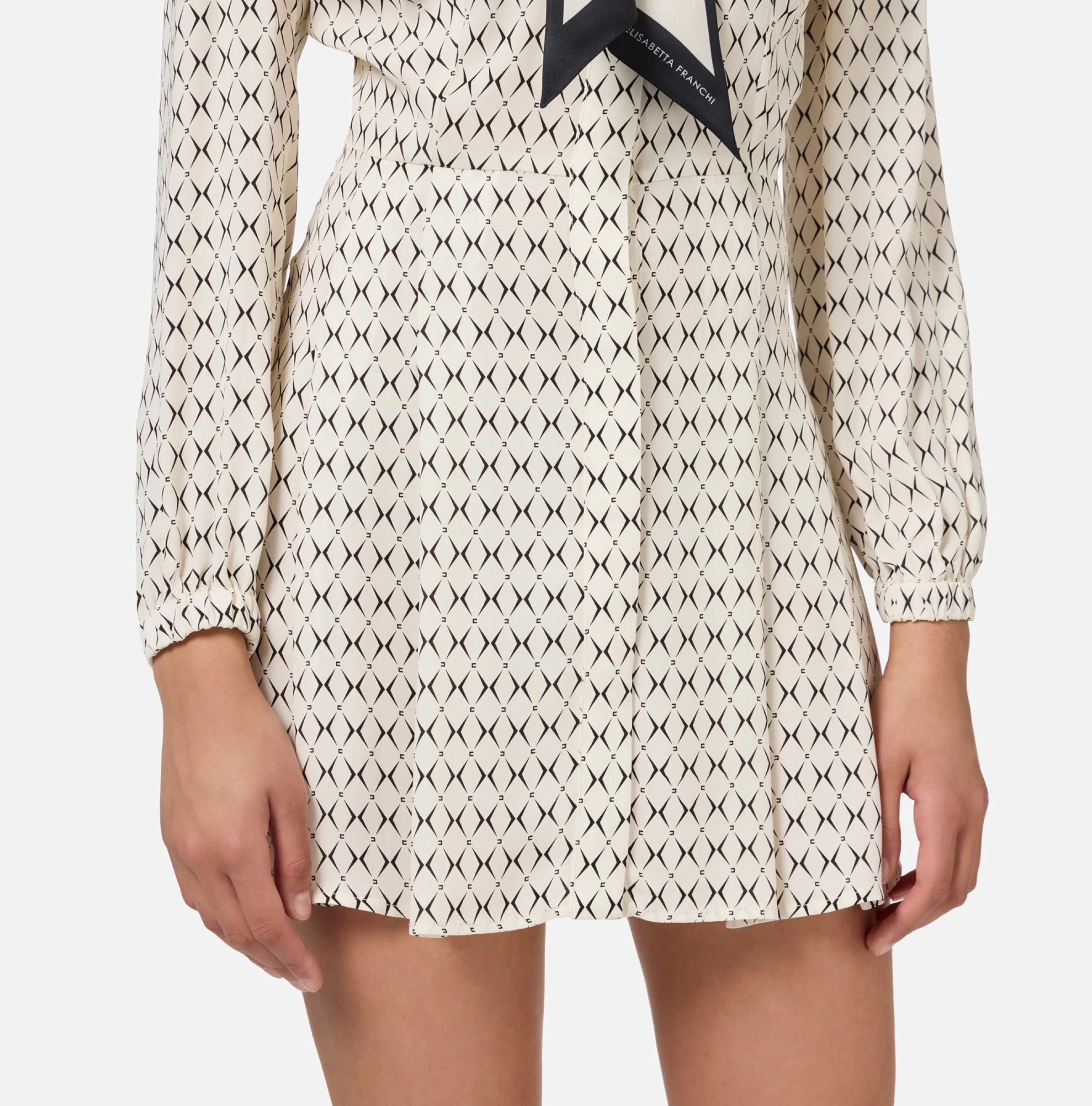 Miniabito in georgette stampa rombo con foulard