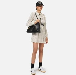 Miniabito in georgette stampa rombo con foulard