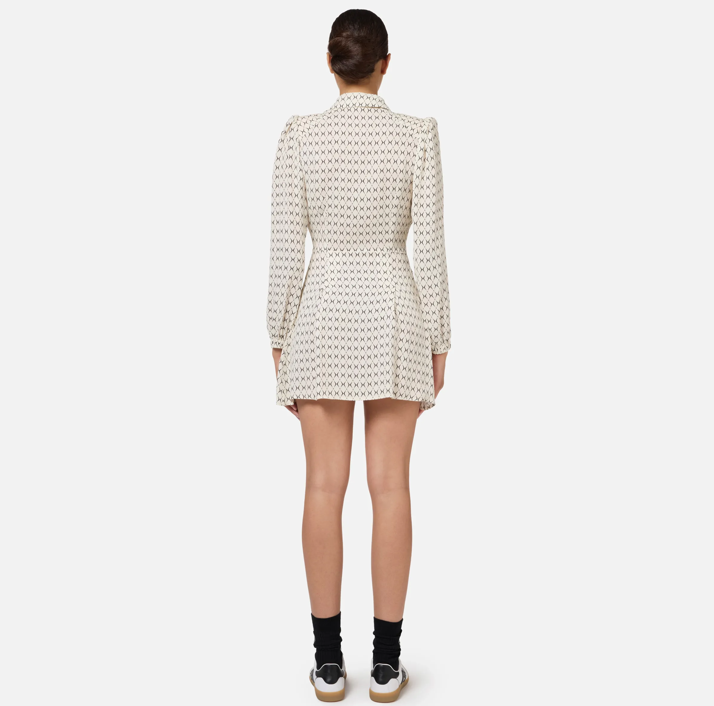 Miniabito in georgette stampa rombo con foulard