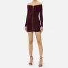 Miniabito in jersey lurex con zip