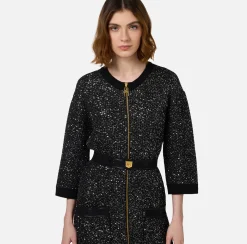 Miniabito in lana con filo paillettes