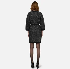 Miniabito in lana con filo paillettes