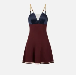 Miniabito in satin con catena groumette