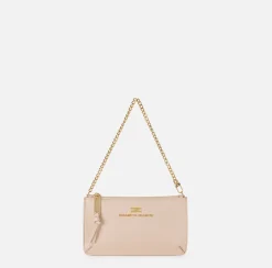 Miniborsa baguette a tracolla in pelle con lettering