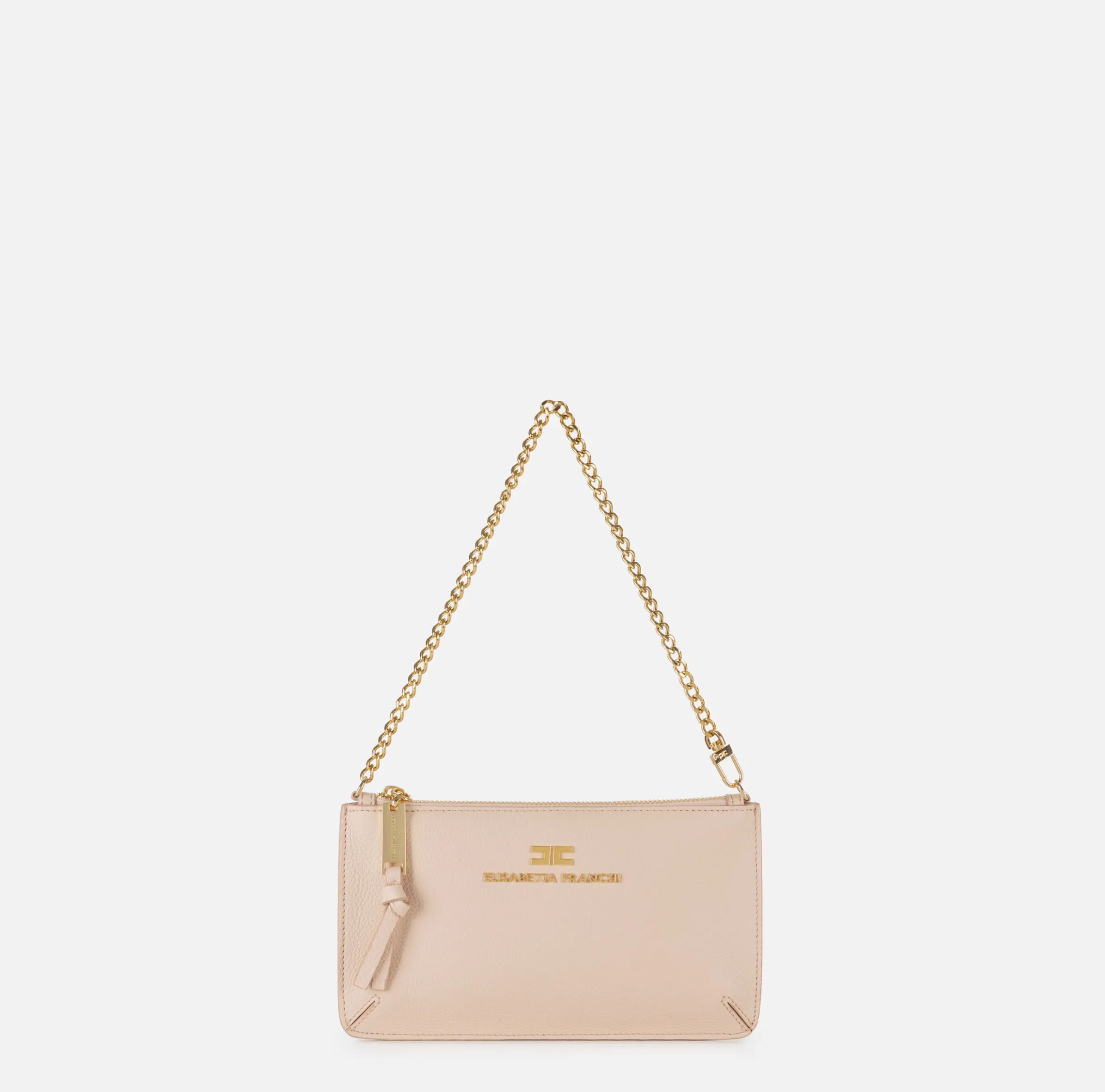 Miniborsa baguette a tracolla in pelle con lettering