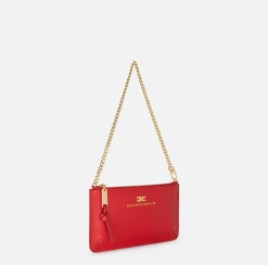 Miniborsa baguette a tracolla in pelle con lettering