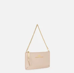 Miniborsa baguette a tracolla in pelle con lettering