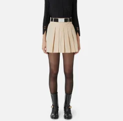 Minigonna a pieghe in nylon tecnico leggero