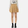 Minigonna a pieghe in nylon tecnico con zip