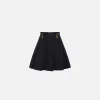 Minigonna a pieghe in nylon tecnico con zip