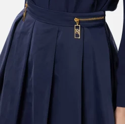 Minigonna a pieghe in nylon tecnico con zip