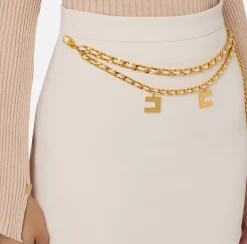 Minigonna in crêpe stretch con cintura
