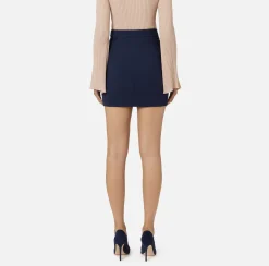 Minigonna in crêpe stretch con cintura