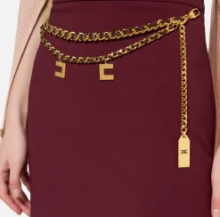 Minigonna in crêpe stretch con cintura