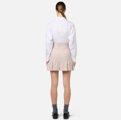 Minigonna in lana bouclé con tasche in vela tecnica