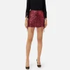 Minigonna in tulle ricamata con frange di paillettes