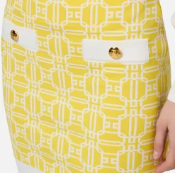 Minigonna in viscosa jacquard con logo
