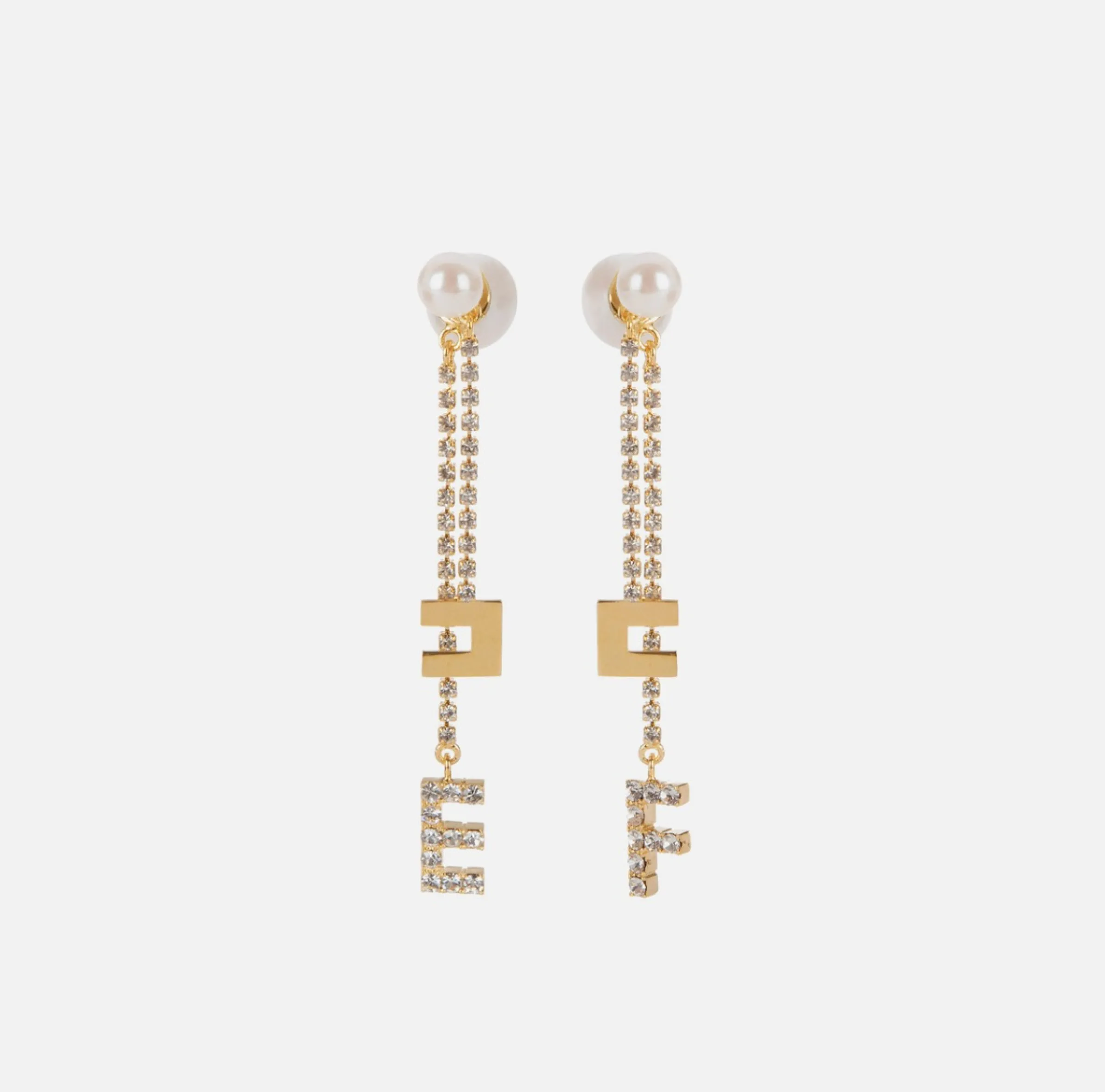 Orecchini con catena in strass crystal