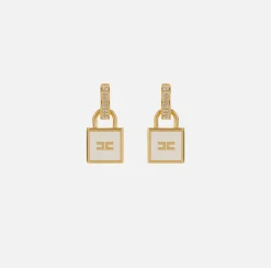 Orecchini in metallo con charm lucchetto