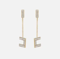 Orecchini logo in metallo silver con pendente logo