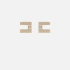 Orecchini logo in ottone a righe smaltate