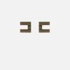 Orecchini logo in ottone a righe smaltate