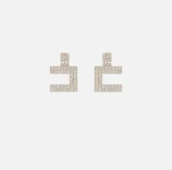 Orecchini logo in strass