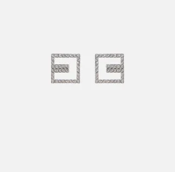 Orecchini outline logo in strass