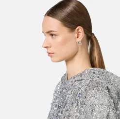 Orecchini outline logo in strass