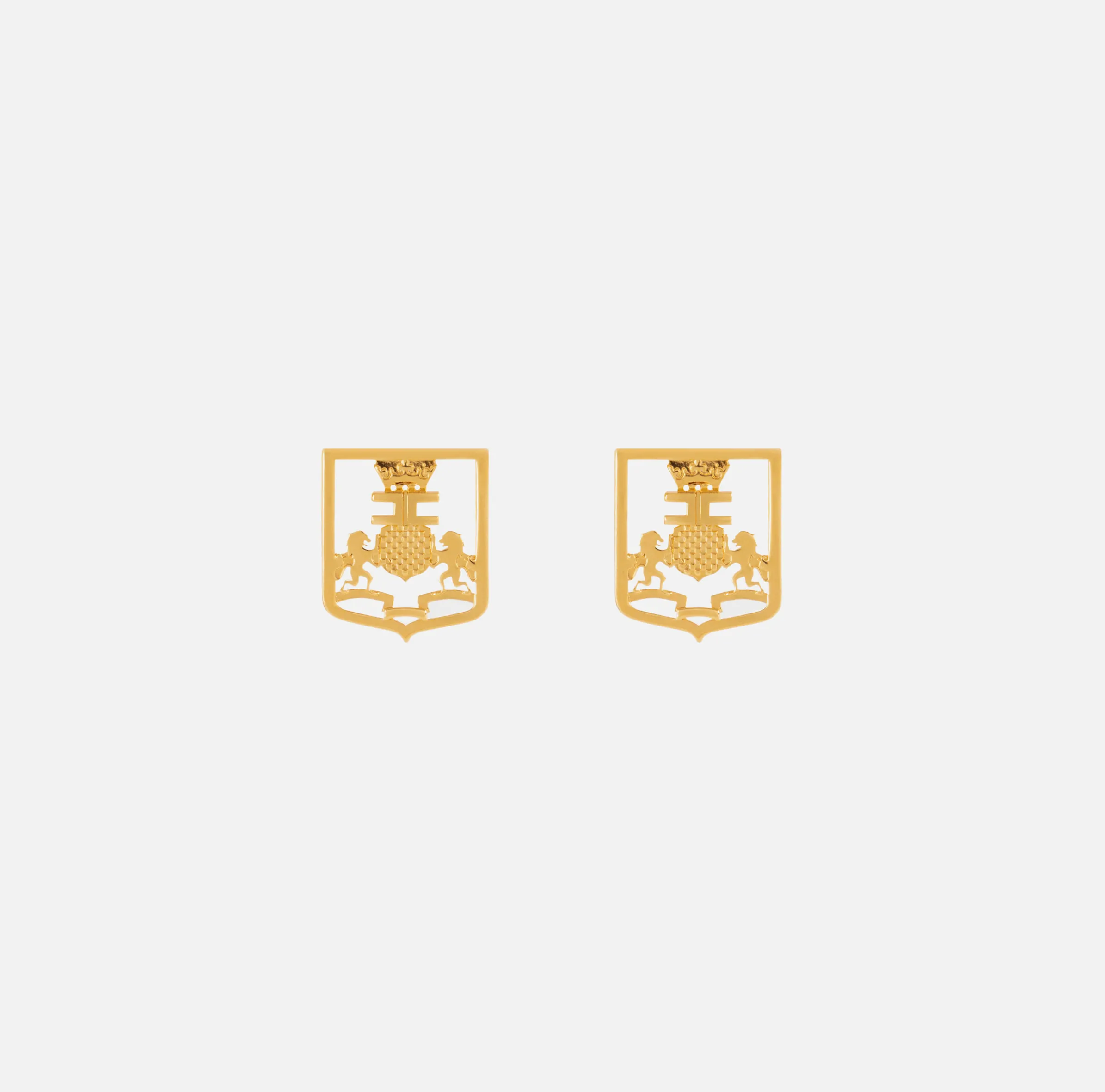 Orecchini stemma logo in metallo