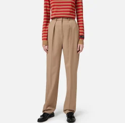 Pantalone con pinces in fresco di lana