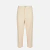 Pantalone cropped in crêpe con pinces