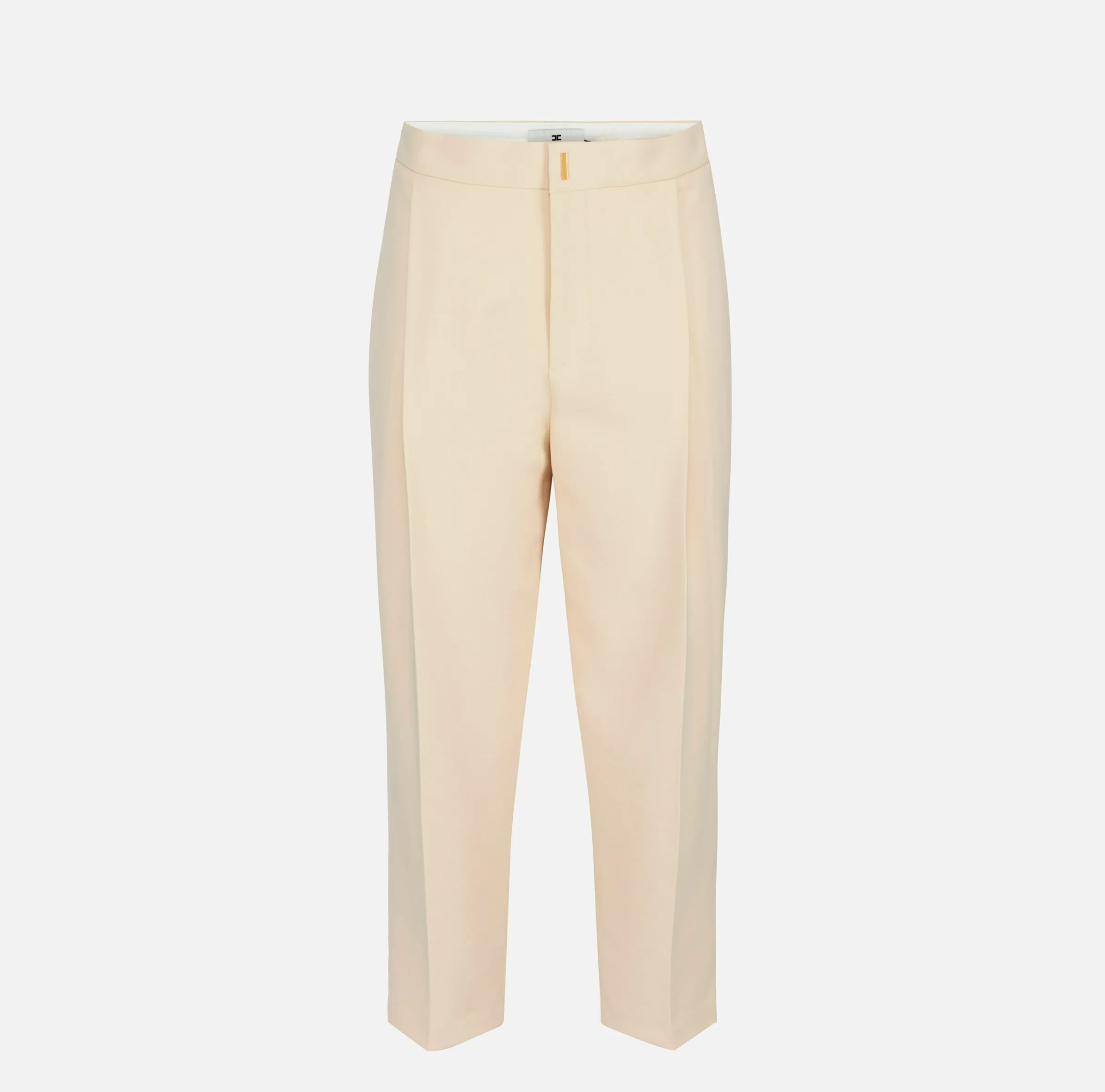 Pantalone cropped in crêpe con pinces