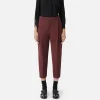 Pantalone cropped in fresco di lana stretch con pinces
