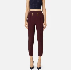 Pantalone dritto in crêpe con zip