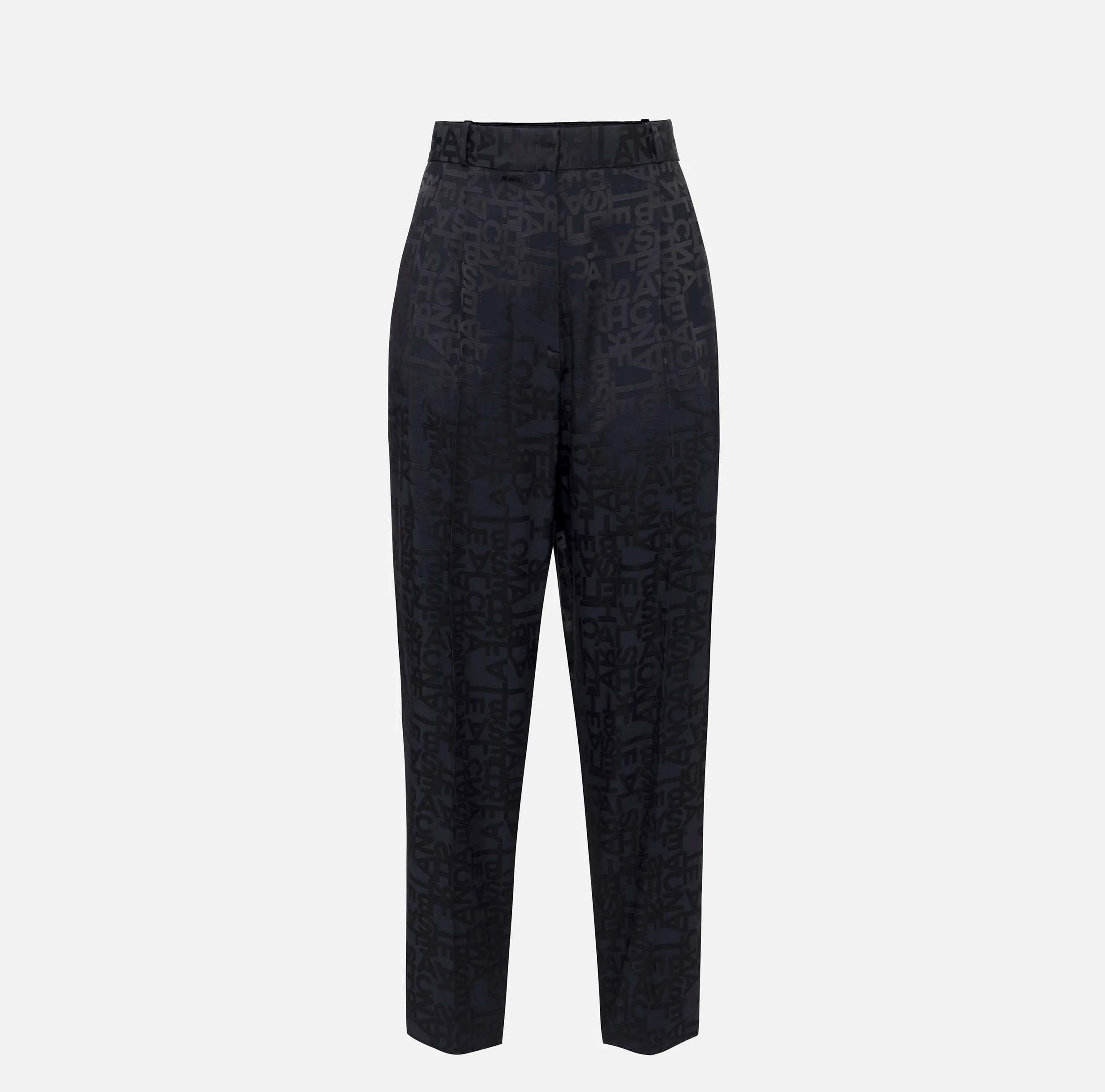Pantalone dritto in crêpe jaquard lettering