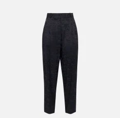 Pantalone dritto in crêpe jaquard lettering
