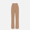 Pantalone dritto in crêpe fermo con rivetto stemma