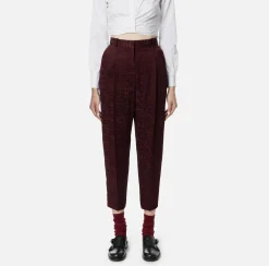 Pantalone dritto in crêpe jaquard lettering