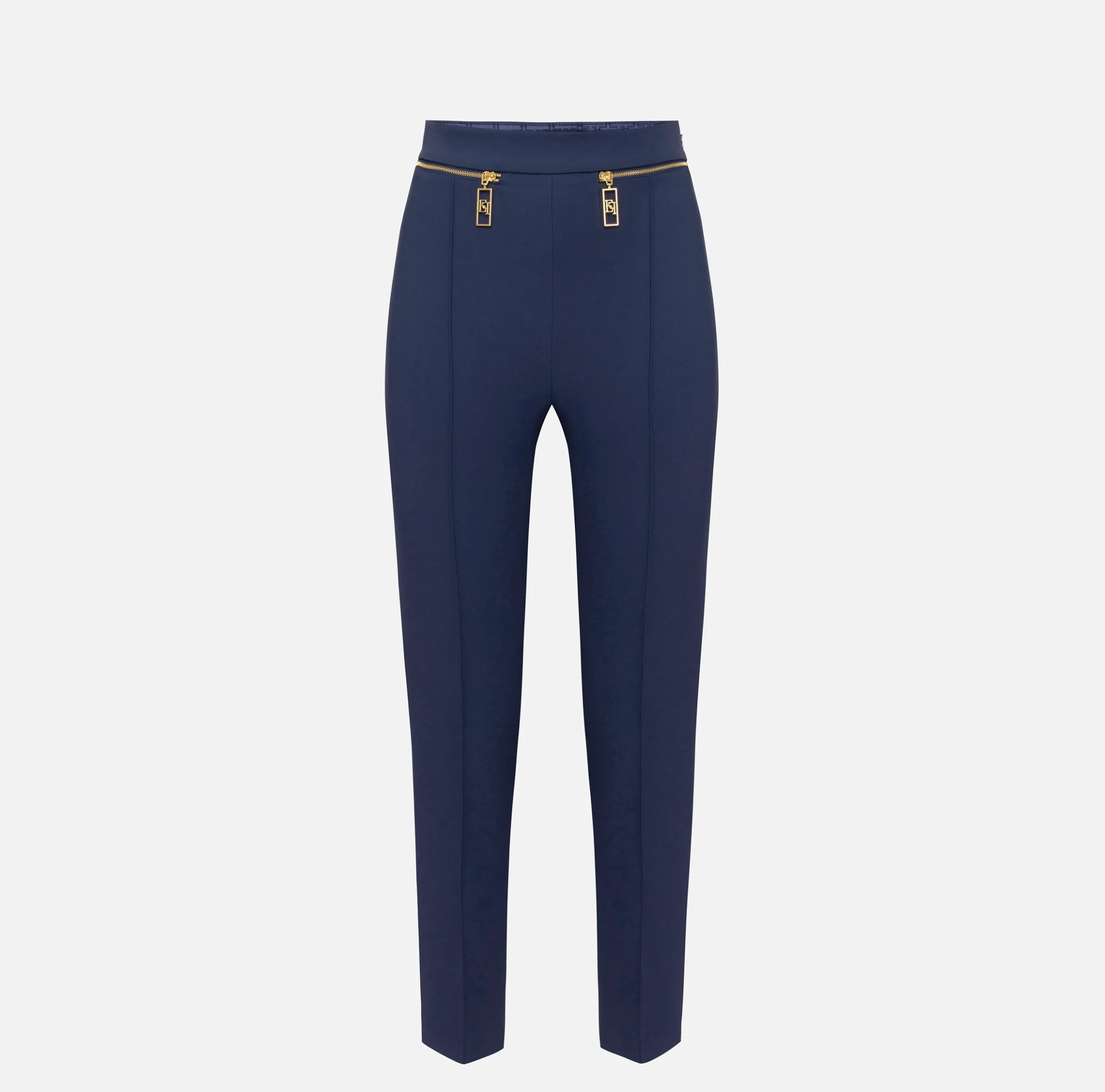 Pantalone dritto in crêpe con zip