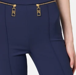 Pantalone dritto in crêpe con zip