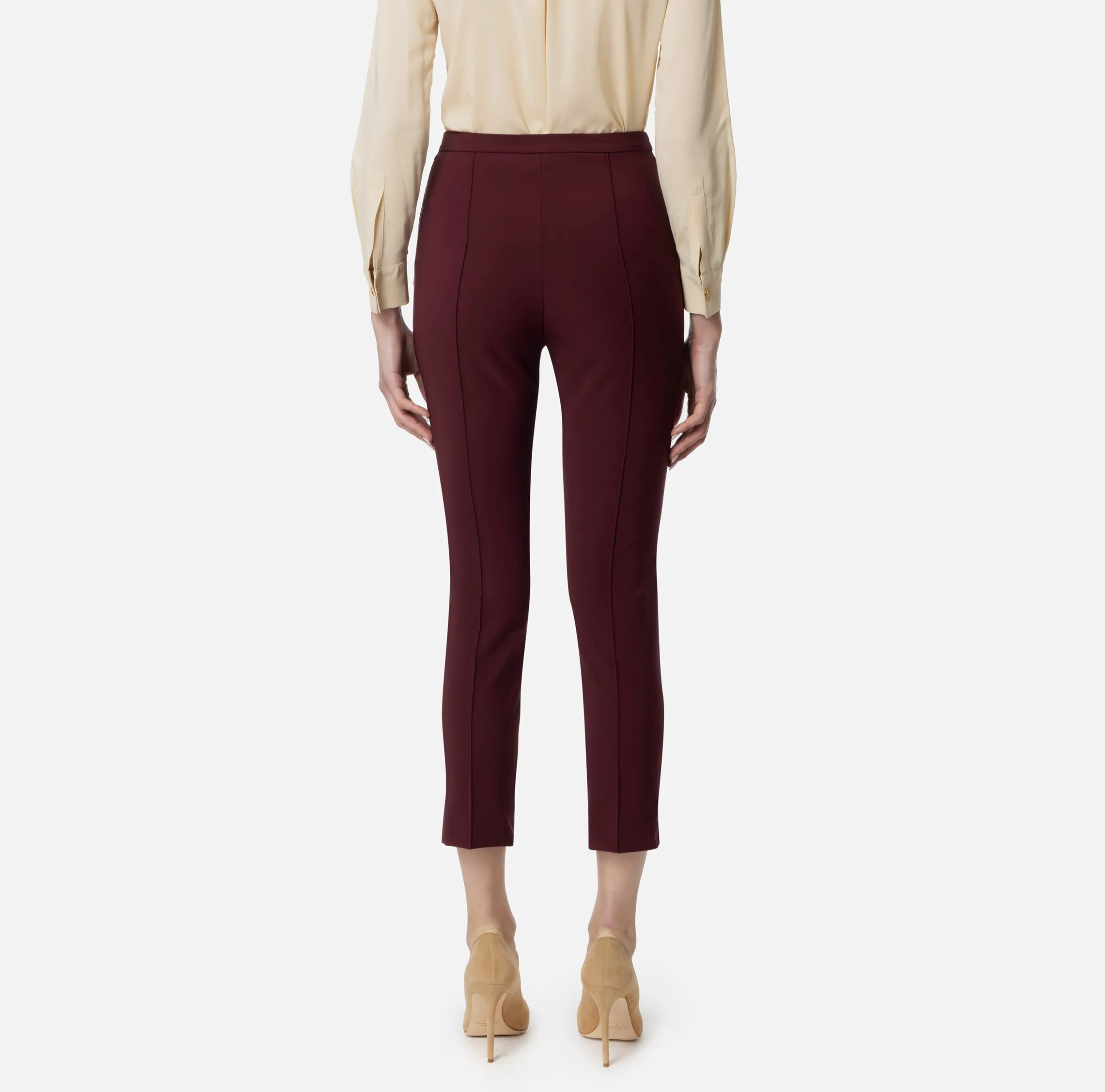 Pantalone dritto in tessuto tecnico con morsetto