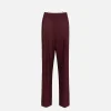 Pantalone gamba ampia con doppia pinces in fresco di lana stretch
