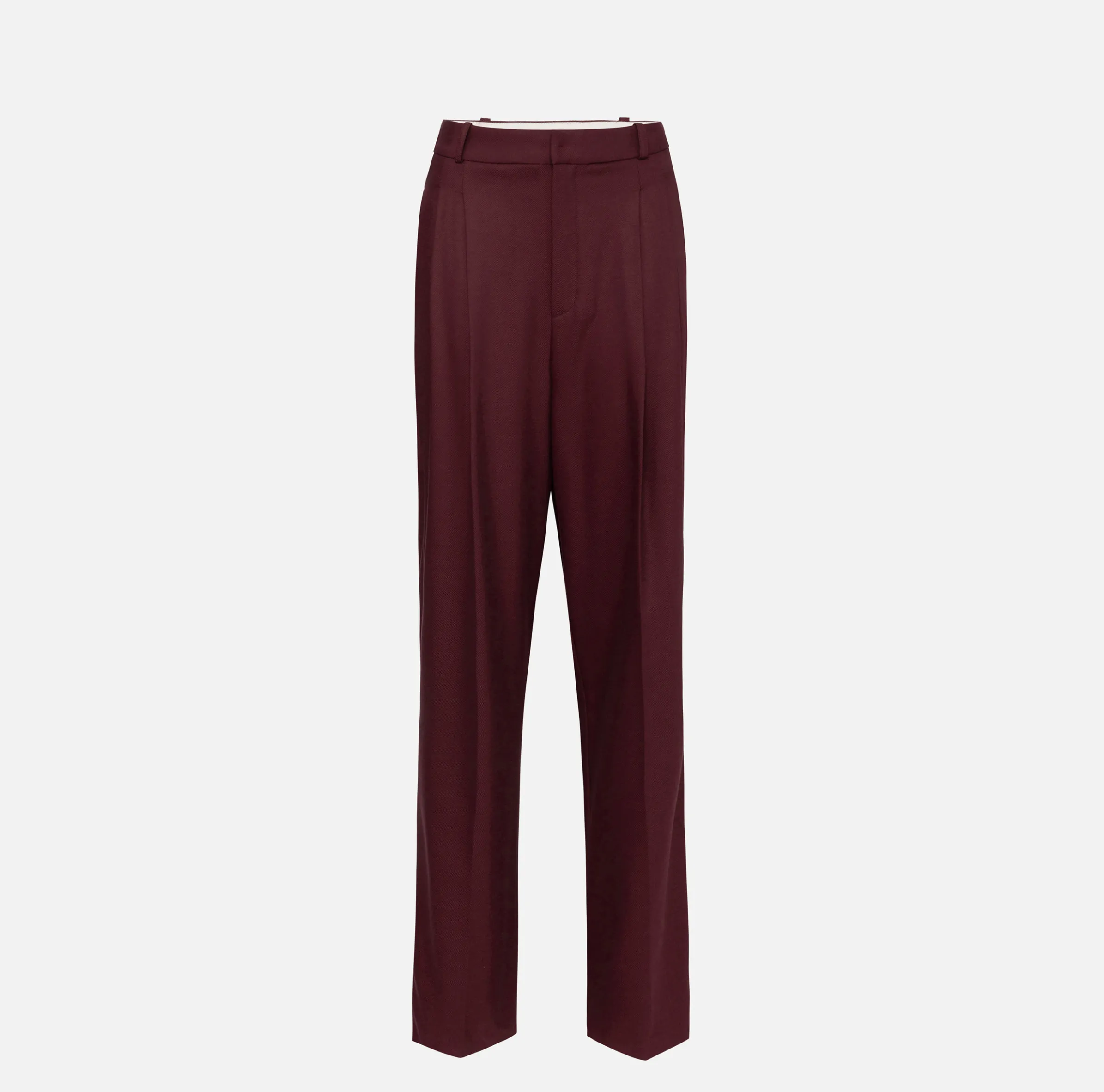 Pantalone gamba ampia con doppia pinces in fresco di lana stretch