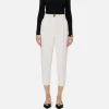 Pantalone in crêpe con cintura e ricamo
