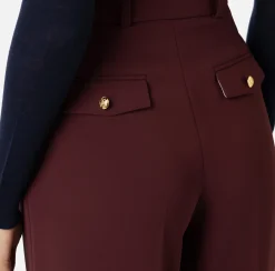 Pantalone in crêpe stretch con doppie pinces
