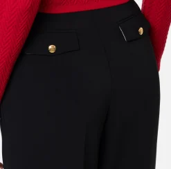 Pantalone in crêpe stretch con doppie pinces